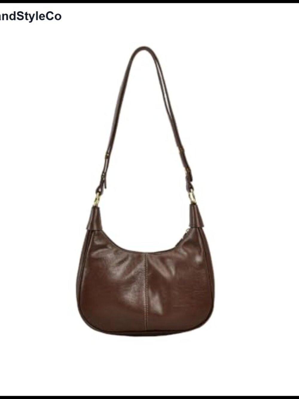 Vegan Leather Crescent Hobo Shoulder Bag Small Adjustable Strap Everyday Purse